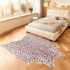 Leopard Rug, Cheetah Print Area Rug 4.6x5.2 Feet Faux Animal Print Skin Carpet for Living Room Bedroom Home Decor (Pink)