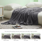 Exclusivo Mezcla Fleece Twin Size Blanket for Bed, 60x80 Inches Soft Cozy Jacquard Flannel Blankets, Lightweight Fuzzy Plush Warm for Women, Dark Grey