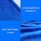 Fleece Blanket Full/Queen - 80x90 Inch Lightweight & Buttery-Soft Throw for Bed, Sofa, Camping | 300GSM Cloud-Touch Microfiber | Cozy Essentials for Travel & Movie Nights, (Blue)