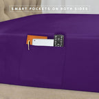 Elegant Comfort 8-Piece Pinch Pleated Comforter Set - All Season Complete Bed in a Bag, Includes 4pc Smart Sheet Set, Bed Skirt, Comforter, Matching Pillowcases and Shams, Full/Queen, Purple
