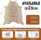 Leopard Rug, Cheetah Print Area Rug 5.2x6.5 Feet Faux Animal Print Skin Carpet for Living Room Bedroom Home Decor