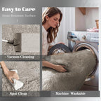 8x10 Area Rugs for Living Room: Fluffy Shag Soft Washable Rug Large Fuzzy Plush Indoor Carpet for Bedroom Nursery Playroom Kids Girls Boys Room (Grey Camel, 8'x10')