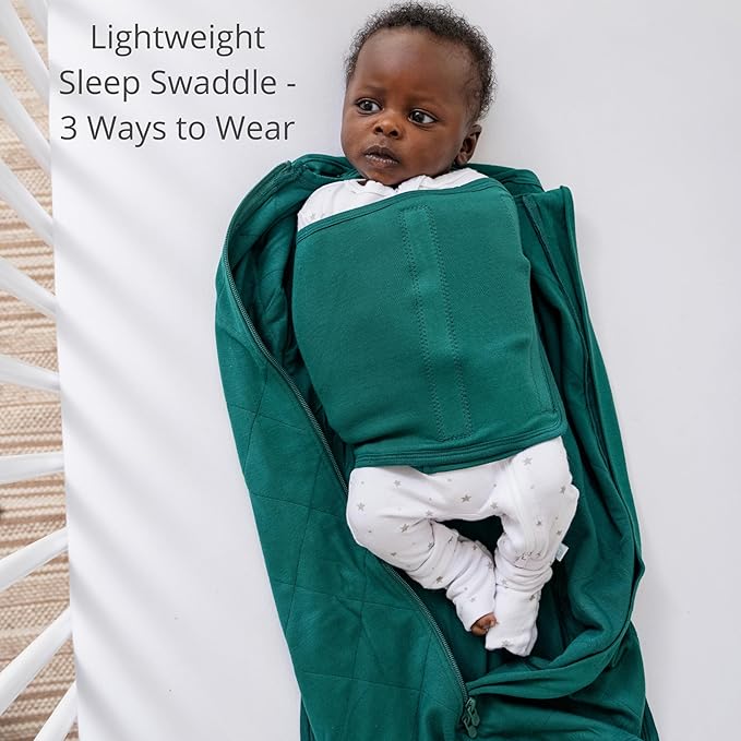 Dreamland Baby Viscose Swaddle Blanket (0-6 Months). 1.0 TOG Ultra Soft Swaddle Blanket w/Built in Band. 97% Viscose, 3% Spandex (Forest). Mom-Owned US Business, Premium Materials
