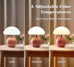 Joyzy Mushroom Table Lamp for Bedroom,Desk Bedside Small Lamps for Living Room Night Stands,Mushroom Lighting Decor Cute Modern Mid Century Light,Unique Aesthetic Home Living Room Decor