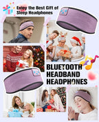 Voerou Sleep Headphones Wireless Bluetooth 5.4 Sports Headband, Sleeping Headphones Eye Mask Earbuds Music Headband for Side Sleepers Perfect for Workout Running Travel Yoga Cool Gadgets Tech Gifts