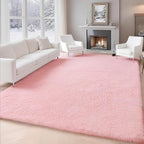 Shag Pink Rug, Rugs for Bedroom Girls Kids Room, 6x9 Ultra Soft Fluffy Area Rugs for Drom, Kids Room, Nursery, Study, Playroom, Easy Clean, Indoor Carpet for Living Room, Modern Carpet Décor