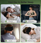 Sleep Mask with Headphones Bluetooth 5.4, TOPOINT Blackout Eye Mask for Sleeping Headphones Earphones with Soft Bamboo Cotton Cooling Breathable, Speaker for Side Sleepers Women Men Travel, Black