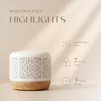 Earnest Living Essential Oil Diffuser White Ceramic Diffuser 500 ml Timers Night Lights and Auto Off Function Home Office Humidifier Aromatherapy Diffusers for Essential Oils