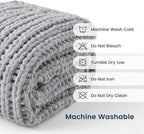 SLEEP ZONE Chunky Knit Throw Blanket for Couch, Throw Blankets for Bed - Hand Made Cozy Soft Large Rope Knot Heavy Blankets Home Decor (Grey, 40x50in)