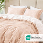 Love's cabin Pink Queen Comforter Set - Queen Size Comforter Set, 3 Pieces Cute Floral Bedding Sets for All Seasons,1 Soft Reversible Botanical Flowers Comforter and 2 Pillow Shams