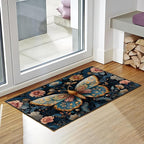 Butterfly Area Rug 2x3 ft Entry Rug Washable Boho Rugs Non Slip Low Pile Floral Door Mat Small Carpet for Bedroom, Bedside, Kids Room, Office, Dining Room