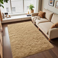 Macgace Fluffy Area Rugs for Bedroom Decor Aesthetic, 3x5 Beige Shag Rug with Non-Slip Dots for Living Room, Fuzzy Plush Carpet Washable Rug Modern Home Decor for Kids Nursery Girls Room Office