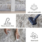 4x6 Area Rugs for Living Room Bedroom, Soft Fluffy Shaggy Bedside Rug, Indoor Floor Carpet for Kids Playroom, Dorms, Nursery Rooms, Home Decor (Tie-Dyed Light Grey 4'x6')
