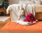 Softlife Orange Area Rug for Bedroom, Fluffy Shag Plush Rugs for Living Room Girls, Shaggy Throw Carpet for Kids Soft Fuzzy Runner for Hallways Dorm Small 2x6 Runners for Bedside Indoor