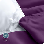 Bare Home Bedding Duvet Cover King Size - Premium 1800 Super Soft Collection - Lightweight, Cooling - Soft Breathable Bedding Duvet Cover (King, Plum)