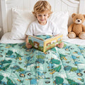 Kivik Dinosaur Weighted Blanket 5lbs, Cooling Breathable Small Blankets, Soft Heavy Throw for School Calming & Bed Sleep Gifts for 4 5 6 7 + Year Old, Machine Washable, 36''x 48'', 5 Pound, Green Dino
