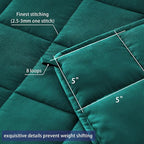 yescool Weighted Blanket for Adults (20 lbs, 60” x 80”, Dark Green) Cooling Heavy Blanket for Sleeping Perfect for 190-210 lbs, Queen Size Breathable Blanket with Premium Glass Bead, Machine Washable