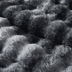 50x60 Inches Ultra-Soft Fuzzy Faux Fur Plush Throw Blanket - Thick, Warm Sherpa for Couch, Sofa, Bedroom, Camping - Decorative Blanket for Cozy Warmth, Bubble Black Tie Dye