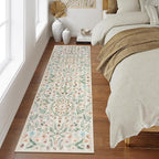 Lahome Chloe Insect Botanical Bathroom Runner Rugs Non Slip Washable,Carpet Runners for Hallways 6ft,Floral Kitchen Runner Rugs Non Skid,Soft Indoor Runners for Entryway Laundry Bedroom(Beige,2x6)