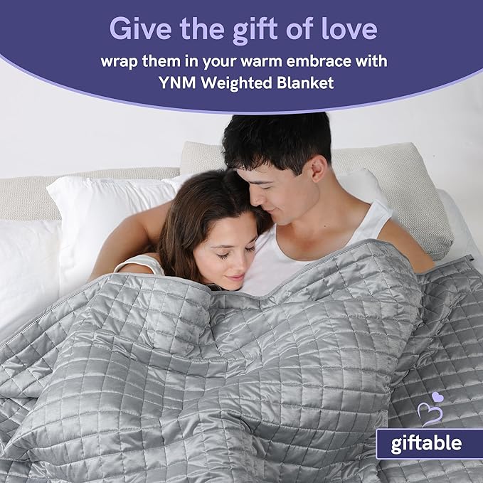 YnM Cooling Weighted Blanket for Adults, 30lbs Heavy Bed Throw Comforter with 100% PE Fabric, Ideal for Hot Sleepers or Summer Days(88x104 Inches for Queen/King Bed, 30 Pounds, Grey)