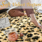 HOMORE Premium Leopard Fluffy Rugs, Leopard Print Rug for Living Room Bedroom,Soft Cheetah Print Rug for Kids Children Room, Faux Animal Printed Carpet for Western Decor,4x6 Feet Black and Khaki