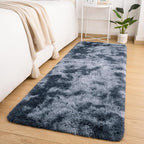 Softlife Area Rug for Bedroom, Fluffy Shag Plush Tie Dyed Rainbow Blue for Living Room Girls, Shaggy Throw Carpet for Kids Soft Fuzzy Runner Small 2x6 Runners for Hallways Dorm