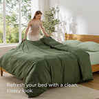 Bedsure Duvet Cover Queen - Only Includes 1 Duvet Cover (90"x90"), Hotel Luxury Soft Double Brushed All Season Bedding for Kids & Adults, Zipper Closure, Olive Green (No Comforter, No Pillow Shams)