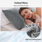 puredown® Pillows Standard Size Set of 2, Shredded Memory Foam Pillows, Cooling Pillow for Sleeping, Bed Pillows Standard Size with Adjustable Foam for Side, Back and Stomach Sleepers, Grey