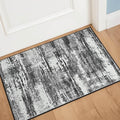 Entryway Rug Indoor Door Mat 2x3 Washable Abstract Small Area Rug Non-Slip Ultra Soft Faux Wool Boho Rug Throw Carpets for Kitchen Floor, Entryway Indoor, Bedroom Bedside, Living Room (Black and Grey)