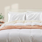 White King Size Satin Pillowcases Set of 2 for Hair and Skin,White Silk Pillowcase Breathable Pillowcase with Envelope Closure