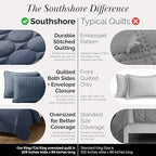Southshore Fine Living, Inc. Oversized Quilts for King Bed, Lightweight Quilt Bedding Set, Soft Coverlet, 3-Piece Bedspread Set with Two Matching Quilted Pillow Shams, Cal/King Size, Navy Blue