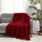 CREVENT Farmhouse Boho Knitted Throw Blanket for Couch Sofa Chair Bed Home Decoration, Soft Warm Cozy Light Weight for Spring Summer Fall (50''X60'' Christmas Set)