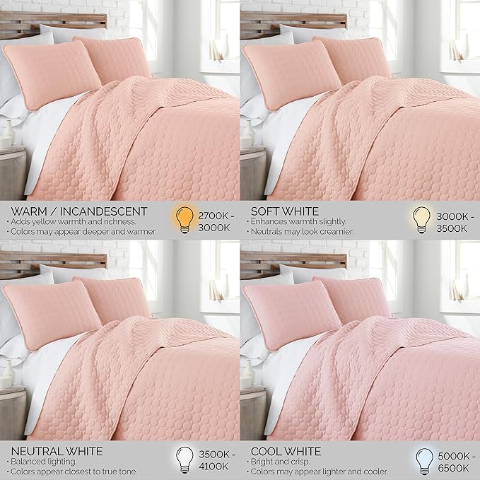 Southshore Fine Living, Inc. Oversized Bedding Quilt, Lightweight Bedding, Twin XL Bedspreads for Adult, Soft Coverlet 2-Piece Set with One Matching Pillow Sham, All Season Twin/XL Quilts, Pastel Pink