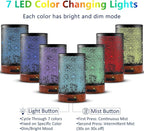 EQUSUPRO Aromatherapy Essential Oil Diffuser 150ml- Electric Cool Mist Aroma Diffuser with Intermittent Mode, Auto Shut-Off Protection, 7 Colors Changing LED Light for Home Office Decor & Gift (Sea)