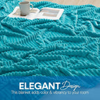 Nestl Blue Throw Blanket for Couch - Cozy Warm Fuzzy Blankets for Women, Plush Small Fleece Throws for Girls - Teal Blue, 50 x 60 Inches