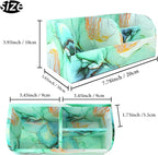 QIELIZI PU Leather Supply Organizer,Remote Control Holder Multifunctional Office Stationery Storage Box Organizer,Pencil Holders Organizers Table Top Desktop Desk Accessories(1-Splash Ink)
