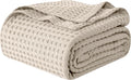Elegant Comfort Premium 100% Cotton Waffle Blanket - Lightweight Breathable Waffle Weave Bed Blanket - Soft and Warm All Season Blanket for Couch, Sofa and Bed, King Size 90x108 Inches, Linen