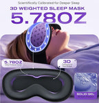 Sleep Mask Headphones Bluetooth 5.4 with 3D Removable Hot & Cold Compress, TOPOINT Weighted Eye Mask Blackout Soft, Cooling Breathable for Women Men Deep Sleep Relax Tired Eyes Migraine Office Travel