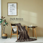MHD l [Made in Korea] Premium Faux Fur Throw Blanket :Luxury Double-Sided 15mm Microfiber Blanket, 800 GSM :Dark Brown, 60" x 79"