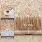 Beige Runner Area Rugs for Bedroom Living Room, 2x6 Feet Fluffy Bedside Rugs, Soft Shaggy Carpet Rug for Kids Room Nursery, Furry Cute Rugs for Girls Boys Dorm Room Home Decor
