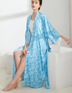 Aensso Long Soft Lightweight Silky Kimonos Robes for Women, Luxury Japanese Floral Womens Kimono Robe
