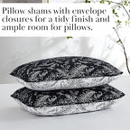 Southshore Fine Living, Inc. Black Quilt Queen Size, Oversized Quilt Bedding Set, Reversible Bed Ensemble, Floral Coverlet, Printed Bedspread 3-Piece with Two Matching Pillow Shams, Full/Queen, Black