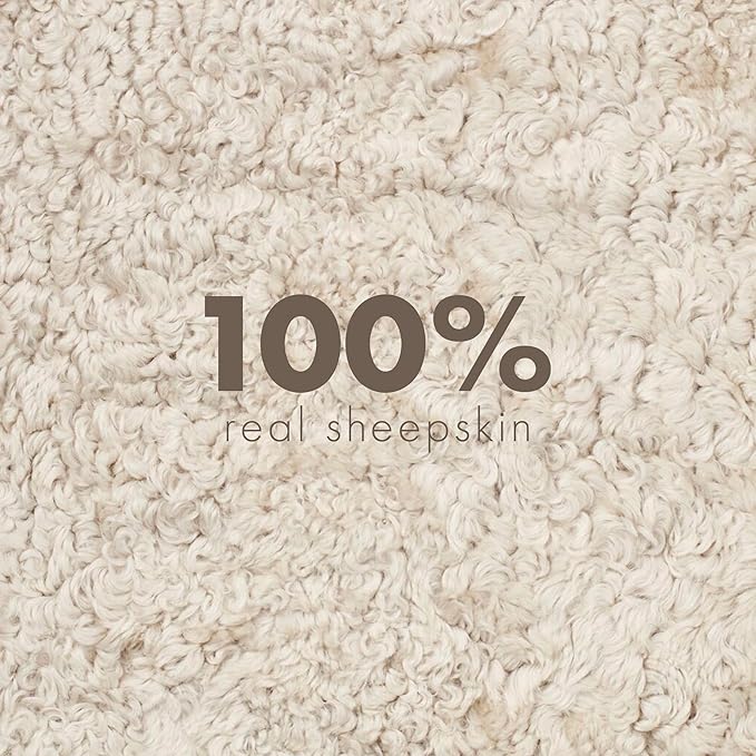 Nordic Sheep Real Sheepskin Rug 4x6 ft | Sheepskin Rugs for Living Room and Sofa | Large Bedside Rugs for Bedrooms is Breathable & Heat-regulating | Fluffy Rug in Color Beige