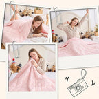 yescool Pink Weighted Blanket for Adults 10 lb, 48 * 72in Twin Full Size Heavy Throw Blanket for Teens Better Sleep