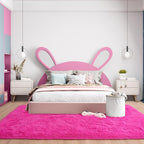 Noahas Fluffy 5.3x7.5 Hot Pink Rugs for Bedroom Girls,Shaggy Kids Rug,Thick Shag Throw Floor Carpet,Soft Non-Slip Dorm Nursery Area Rugs for Living Room Home Decor Aesthetic