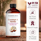 Majestic Pure Essential Oil with Glass Dropper - 100% Pure and Natural - Essential Oils for Diffuser, Aromatherapy, Soap and Candle Making, Coconut Vanilla Essential Oil, Coconut Vanilla Oil, 2 Fl Oz