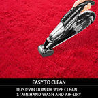 DETUM Red Rug 4x6 Feet - Fluffy Red Area Rugs for Bedroom Shaggy 4' X 6' Living Room Rug Soft Rugs for Kids Room Non-Slip Nursery Office Dorm Washable Carpets Home Decor