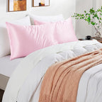 Satin Pillowcases with Zipper （20x30）,Queen Size Pillowcases Set of 2, Pink Silk Pillowcase for Hair and Skin