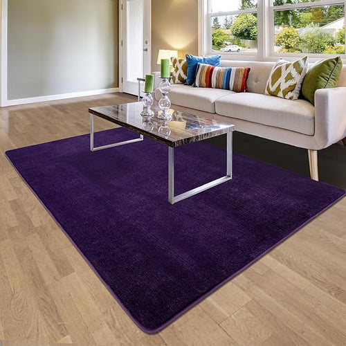 Andecor Shag Area Rug Fluffy Carpets, 5x7 Purple Washable Living Room Bedroom Rugs, Soft Fuzzy Indoor Rugs for Dorm Boys Girls Kids Room Nursery Home Decorations