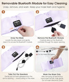 MUSICOZY 3D Silk Bluetooth Sleep Mask Headphones, Mulberry Silk Eye Mask with Ultra-Thin Wireless Speakers, Bluetooth 5.4 Sleeping Headphones for Side Sleepers, Music Sleep Mask Gifts for Men Women